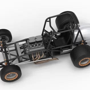 Vintage Dirt Silver Crown Car Base Scale 1:25 - Model thumbnail 4