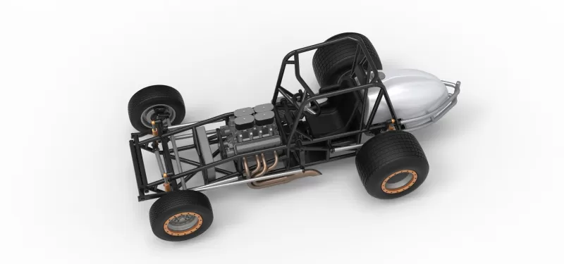 Vintage Dirt Silver Crown Car Base Scale 1:25 - Model preview 4