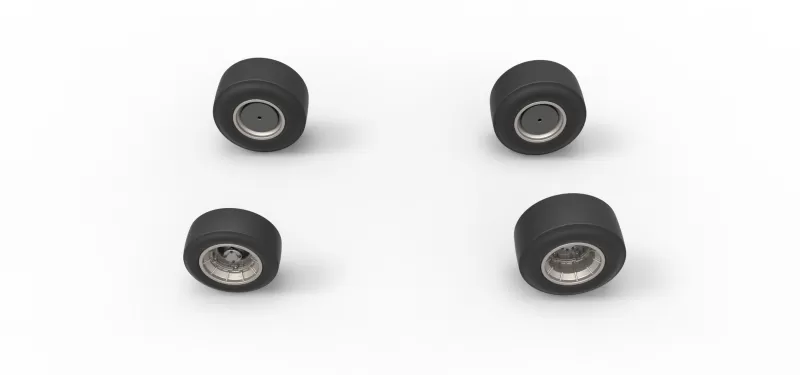 Wheel set of Vintage Asphalt Supermodified V2 Scale 1:25 - Model preview 5
