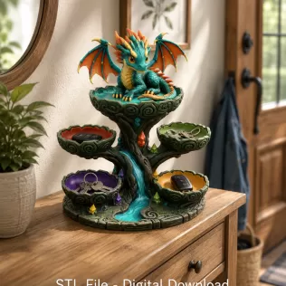 Baby Dragon Organizer Tree STL File for 3D Print - Model thumbnail 2