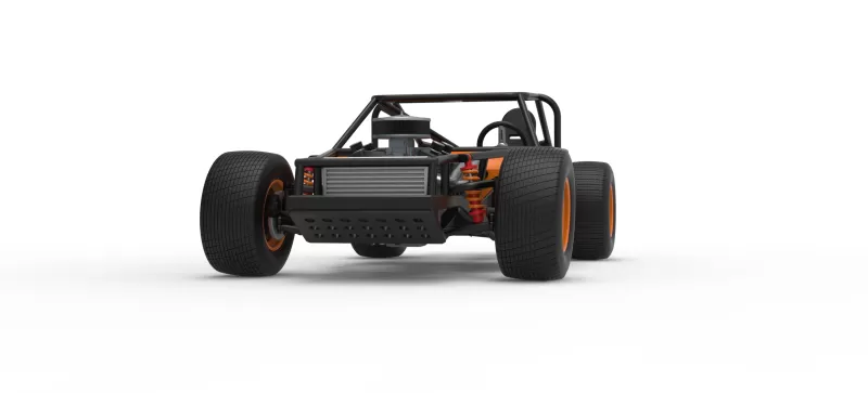 Vintage Dirt late model Race car Base Version 3 Scale 1:25 - Model preview 6