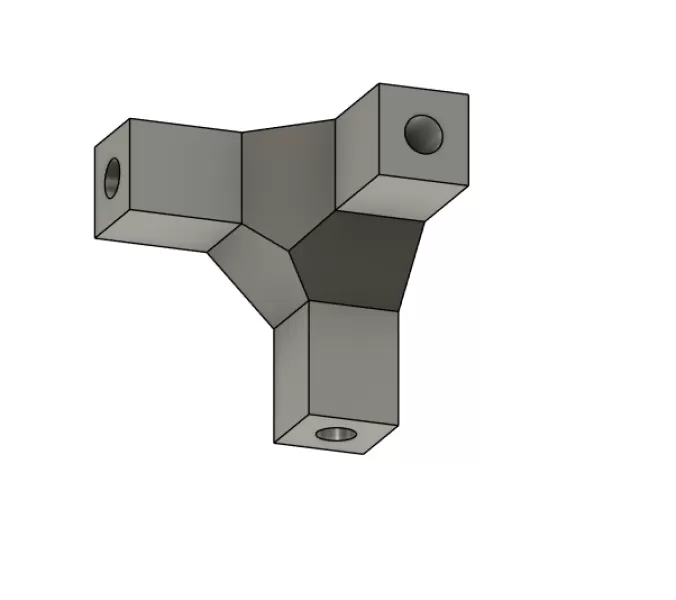 Tube connector 4mm diameter 60x60 - Model preview 1