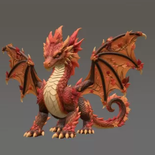Autumn Ember Dragon STL File for 3D Print - Model thumbnail 5