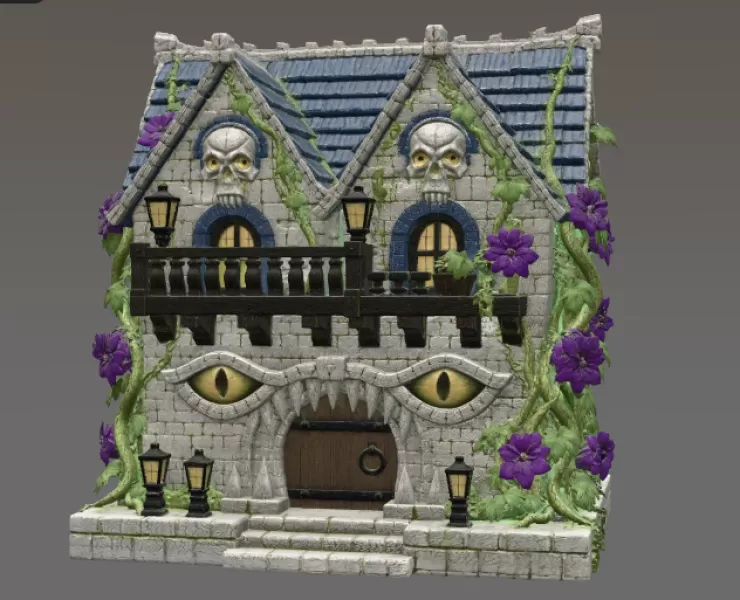 Cursed Watcher Manor STL File for 3D Print - Model preview 3