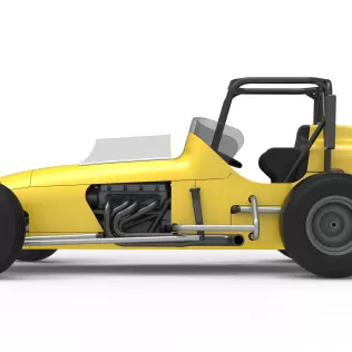 Dirt Silver Crown Champ car while turning Version 2 Scale 1:25 - Model thumbnail 9