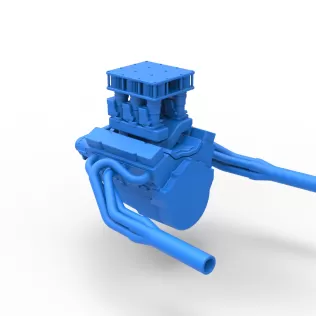 Engine of Vintage Supermodified stock car V3 Scale 1:25 - Model thumbnail 10