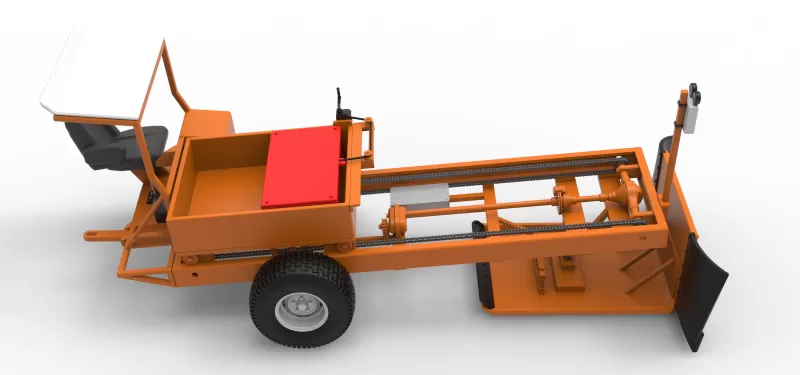 Garden Tractor pulling sled Scale 1:25 - Model preview 23