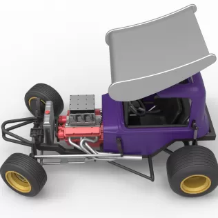 Vintage Winged Supermodified for Dirt while turning Scale 1:25 - Model thumbnail 10