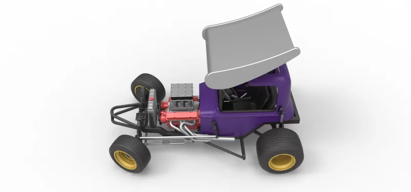 Vintage Winged Supermodified for Dirt while turning Scale 1:25 - Model preview 10