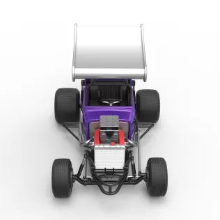 Vintage Winged Supermodified stock car for Dirt Scale 1:25 - Model thumbnail 8