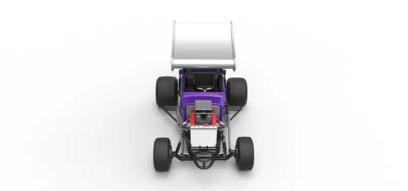 Vintage Winged Supermodified stock car for Dirt Scale 1:25 - Model preview 8