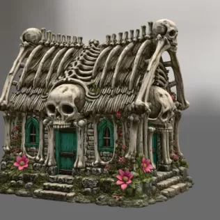 Gothic Bone House STL File for 3D Print - Model thumbnail 7