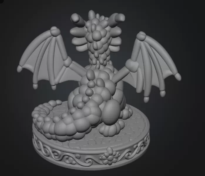 Cute Balloon Baby Dragon STL File for 3D Print - Model preview 9