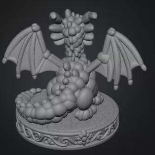 Cute Balloon Baby Dragon STL File for 3D Print - Model thumbnail 9