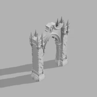 Gothic Arch Gate - Medieval Halloween Decor - Model thumbnail 3