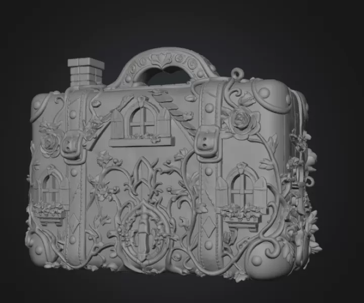 Fantasy Suitcase House STL File for 3D Print - Model preview 11