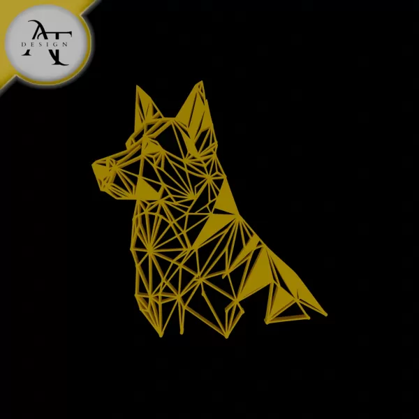 Dog - Geometric - 2D Wall Art Decor - Model preview 1