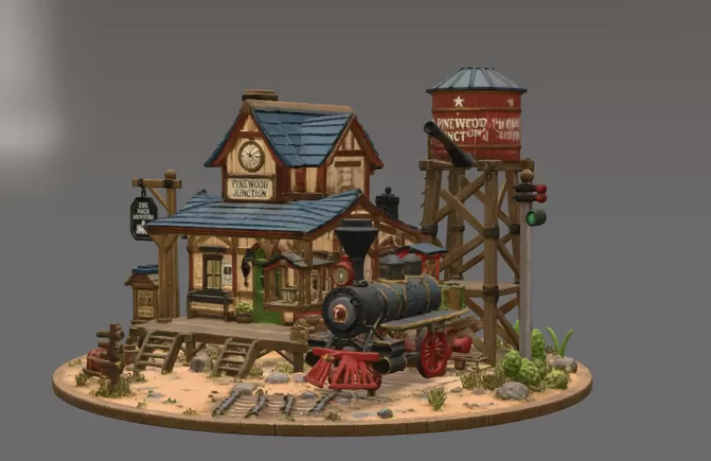 Pinewood Junction Railway Station STL File for 3D Print - Model preview 9
