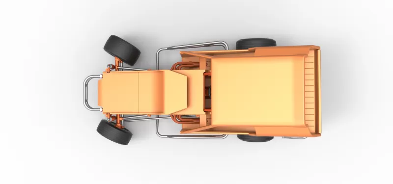 Vintage Dirt Modified stock car Version 3 while turning 1:25 - Model preview 11