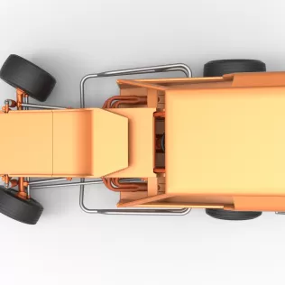 Vintage Dirt Modified stock car Version 3 while turning 1:25 - Model thumbnail 11