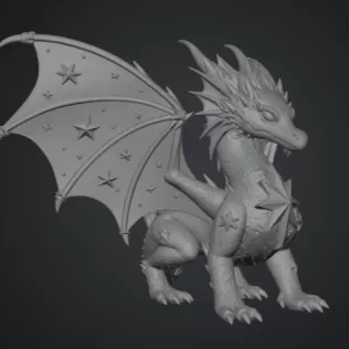 Celestial Star Dragon STL File for 3D Print - Model thumbnail 11