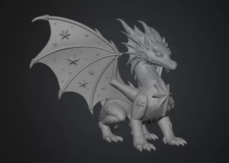 Celestial Star Dragon STL File for 3D Print - Model preview 11