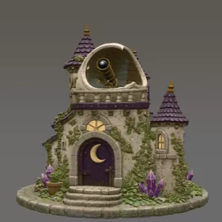 Enchanted Moon Observatory STL File for 3D Print - Model thumbnail 4