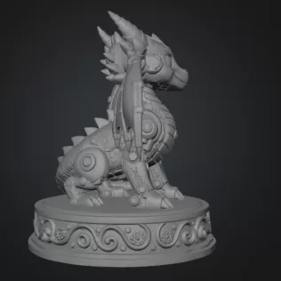 Mechanical Fantasy Dragon STL for 3D Printing - Model thumbnail 11