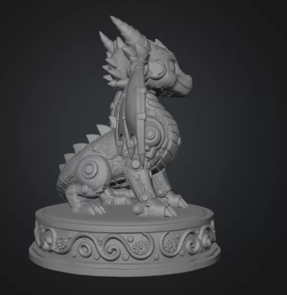 Mechanical Fantasy Dragon STL for 3D Printing - Model preview 11