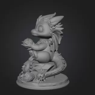 Sun Dragon STL File 3D Printable Fantasy Dragon Figurine - Model thumbnail 10
