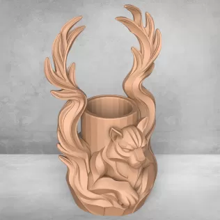Modern Wolf Vase - Model thumbnail 2
