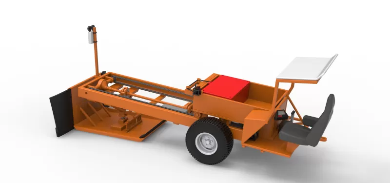 Garden Tractor pulling sled Scale 1:25 - Model preview 12
