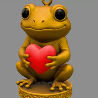 Frog with Heart – STL File | Digital Download - Model thumbnail 3