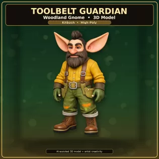 Woodland Gnome Character Collection – High-Poly Kitbash 3D Model - Model thumbnail 14