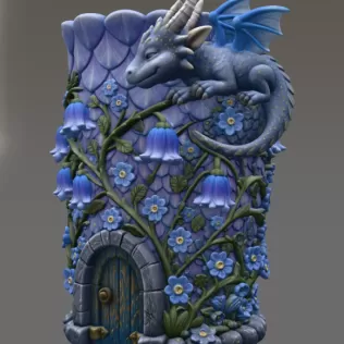 Enchanted Dragon Flower Tower Vase - Model thumbnail 7