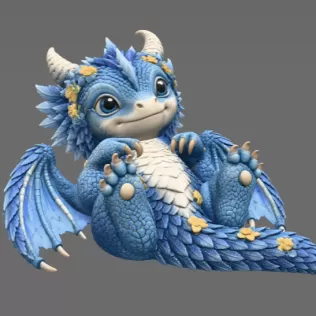 Bluebell Baby Dragon STL File for 3D Print - Model thumbnail 8