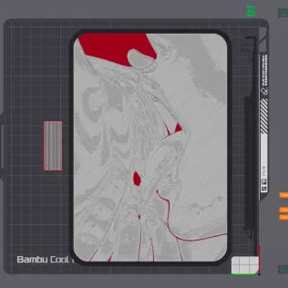 TONGUE PLAY GLOW (HueForge NSFW) 115x170mm - Model thumbnail 13