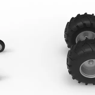 Wheel Set of Vintage Pulling tractor Version 2 Scale 1:25 - Model thumbnail 6