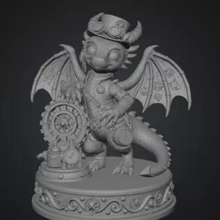 Clockwork Fantasy Dragon STL for 3D Printing - Model thumbnail 7