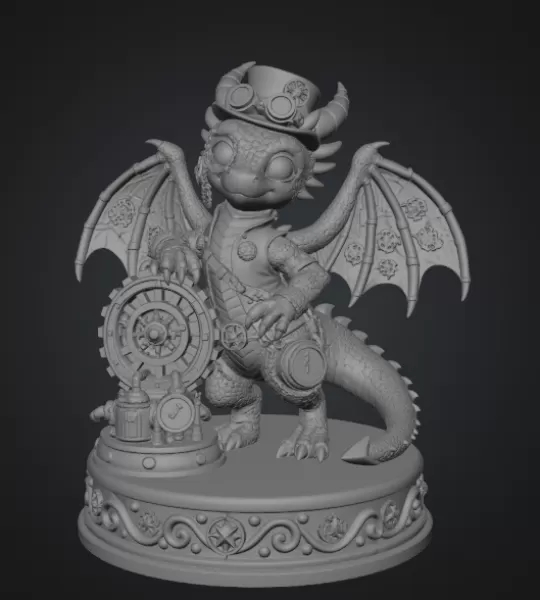 Clockwork Fantasy Dragon STL for 3D Printing - Model preview 7