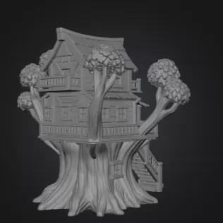 Fantasy Treehouse STL File for 3D Print - Model thumbnail 11