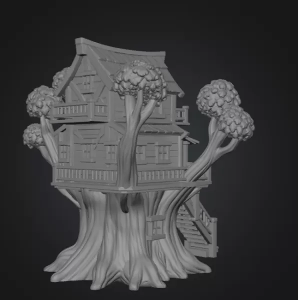 Fantasy Treehouse STL File for 3D Print - Model preview 11