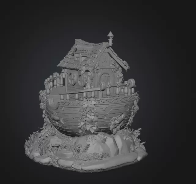 Enchanted Ship Cottage STL File 3D Print - Model preview 8