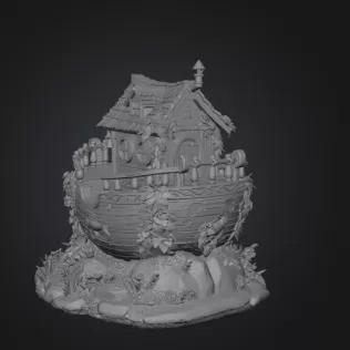 Enchanted Ship Cottage STL File 3D Print - Model thumbnail 8