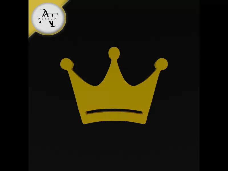 Simple Crown Symbol - 2D Art - Model preview 1