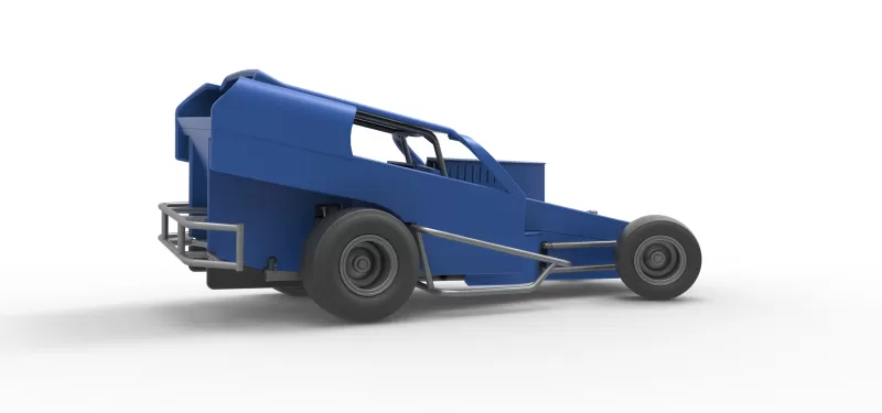 Vintage Dirt Modified stock car Version 2 while turning 1:25 - Model preview 21