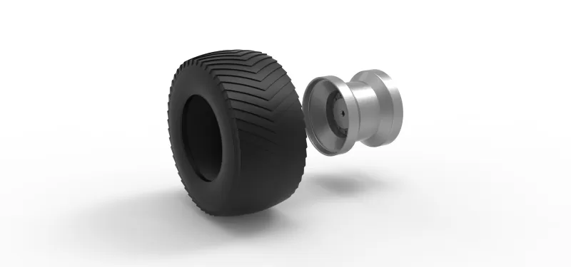 Rear wheel from Pulling tractor 3 Scale 1:25 - Model preview 10