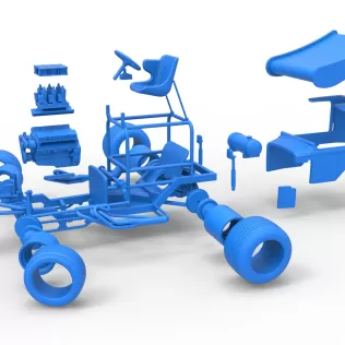 Vintage Winged Supermodified for Dirt while turning Scale 1:25 - Model thumbnail 28