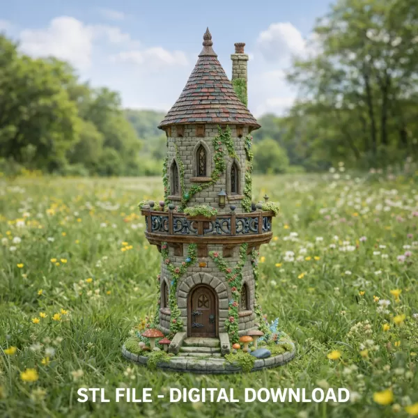 Enchanted Fantasy Tower STL File 3D Printable Fairy Tale Tower - Model preview 1