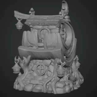 Moonlit Mystic Cottage STL File for 3D Print - Model thumbnail 15